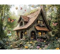 Diamond Painting Kits for Beginners Adults, 5D DIY Forest Cabin Diamond Art Kits, Round Full Drill Gem Art Crafts, DIY Painting by Numbers for Christmas Home Wall Decor, Gifts for Women 28x36 in s-801