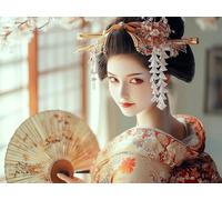 Diamond Painting Kits for Beginners Adults, 5D DIY Japanese Geisha Diamond Art Kits, Round Full Drill Gem Art Crafts, DIY Painting by Numbers for Christmas Home Wall Decor, Gifts 24x32 inch s-760