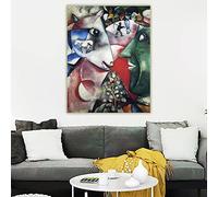 Diamond Painting Kits for Kids Marc Chagall《I and The Village,1911》 DIY 5D Diamond Paintings for Home Wall Decor Gift Diamond Painting Art 30 * 40Cm