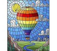 Diamond Painting Kits Full Drill Wall Art Colored Hot Air Balloon 5D Diamond Painting Kit DIY Crystal Rhinestone Diamond Embroidery Painting Picture Art Crafts Home Wall Decoration Painting 40 * 50Cm