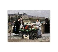 Diamond Painting Kits Marie Francois Firmin Girard The Flower Seller On The Pont Royal with The Louvre Beyond Paris DIY 5D Full DrillPicture Arts Home Wall Decor