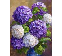 Diamond Painting Kits, Purple Hydrangea Flowers 5D DIY Round Full Drill Diamond Art Kits Craft for Home Wall Art Decor 40x50cm