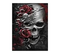 Diamond Painting Kits Skull DIY 5d Diamond Art Full Kit Square Diamond Craft Canvas Paint with Diamonds Rhinestone Embroidery Kits Arts and Crafts for Adults for Home Wall Decor 12X16 Inches/30X40CM
