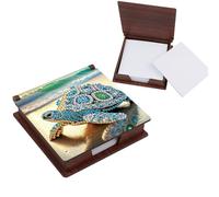 Diamond Painting Kits Sticky Note Holder, DIY Diamond Art Accessories Memo Pad Box for Desk, Mosaic Craft Kits for Adults Beginners, Cute Office Decor Gifts Women(Sea Turtle)