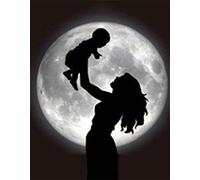 Diamond Painting Kits with Tools, Meecaa Mother Baby Moon DIY 5D Full Drill Cross Stitch Diamond Mosaic Art Crafts 20x30cm (Maternal Love)