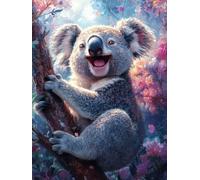 Diamond Painting Koala, Flowers Diamond Art Kits Adults with Full Accessories, DIY Full Drill Crystal Art Crafts Pictures Kits, Embroidery Cross Stitch Gem Paintings for Home Decor 12x16inch - 1F388