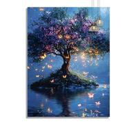 Diamond Painting Lake Diamond Art for Kids Tree of Life Full Drill Gem Crystal Art DIY 5D Cross Stitch Canvas Mosaic Crafts Picture 8 Year Old Gifts for Girls Beginners, Home Decoration 40x50cm z37f