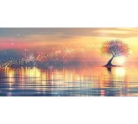 Diamond Painting Lake Diamond Art Kits Adults, 40x80inch Large Dimond Art Tree Gem Arts and Crafts Paintings, DIY Full Drill Crystal Rhinestone Mosaic Kits with Accessories, Home Decor Gifts J2-3980