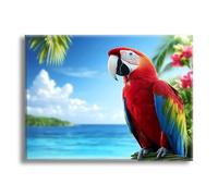 Diamond Painting Lake Parrot Diamond Art Kits Adults, DIY Rhinestone Embroidery Cross Stitch Kits for Adults, 5D Full Drill Crystal Art and Crafts, Room Decor Pictures, Gifts for Women 20x28in Z-j-315