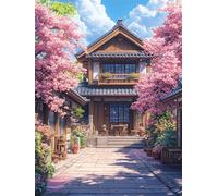 Diamond Painting Landscape 60x90cm 5D Diamond Art Kits Adults DIY Full Drill Log House Crystal Art Crafts, Rhinestones Cross Stitch Gem Canvas Paintings by Numbers for Room Decor Gifts for Women G-767
