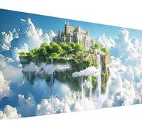 Diamond Painting Landscape Diamond Art Kits Adults, 5D Diamond Art Castle Large Diamond Painting Kits for Adults, DIY Diamond Art Round Drill Crystal Embroidery Crafts, Home Wall Decor 50x100cm O-B