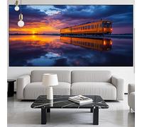 Diamond Painting Landscape Diamond Art Kits Adults/Beginners,5D DIY Large Diamont Picture Train Full Drill Gem Art Crystal Embroidery Mosaic Canvas Painting Numbers kit,Home Decor Gifts 36x72in LK-602