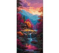 Diamond Painting Landscape Diamond Art kits Adults , DIY Gem Art Painting kit Lake 5D Full Drill Square Crystal Embroidery Cross Stitch , Mosaic Pictures Arts and Crafts, Wall Decor 60x120cm A-U1539