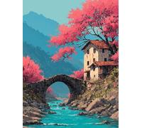 Diamond Painting Landscape, Landscape Diamond Art Kits Adults with Full Accessories, DIY Full Drill Crystal Art Crafts Pictures Kits, Embroidery Cross Stitch Gem Paintings for Decor 28x38inch - 1F95P
