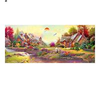 Diamond Painting Landscape Rural 110x50 cm (Inner 104x44 cm) Canvas Wall Art of Landscape in Springtime Landscape Loch Painting Sunset Cross Stitch Embroidery Kits Arts Craft Set Adult Living Room