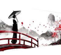 Diamond Painting Landscapes Diamond Art Kits Adults, 5D Diamond Art Japanese Woman Large Diamond Painting Kits for Adults, DIY Round Drill Crystal Art Embroidery Crafts, Home Wall Decor 30x60cm O-9