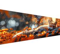 Diamond Painting Leaf,Fox Diamond Art Kits Adults,5D Large Diy Full Round Drill Rhinestone Cross Stitch Crystal Art,Hobbies For Adults Women,Paint By Numbers For Living Room Wall Decor 90x180cm L1-941