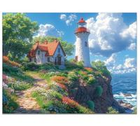 Diamond Painting Lighthouse, DIY Cabin Diamond Art Kits Adults Large Paint by Numbers for Adults 80x110CM Crystal Art, Rhinestone Cross Stitch Craft Canvas Painting for Home Wall Decor, Gifts Y9-42