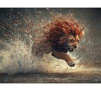 Diamond Painting Lion Diamond Art Kits Adults, 5D Animal Crystal Art and Crafts Kit for Beginner, DIY Full Drill Cross Stitch Embroidery Sequin Gem Paintings, for Home Wall Decor Gifts 4x6inch K-3162