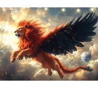 Diamond Painting Lion Diamond Art Kits Adults Wing 5D Dimond Painting Kits for Kid, Crystal Rhinestone Embroidery Canvas Paintings, Small Crystal Art Accessories for Bedroom Decor 30x40cm K9-1713
