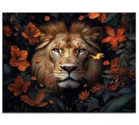 Diamond Painting Lion, DIY Orchid Diamond Art Kits Adults Large Paint by Numbers for Adults 50x40CM Crystal Art, Rhinestone Cross Stitch Craft Canvas Painting for Home Wall Decor, Gifts for Men Y9-564
