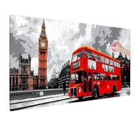 Diamond Painting London Diamond Art Landscape Dimond Art Painting Kits for Kids Beginners DIY Full Drill Canvas Gem Arts and Crafts for Adults, Wall Paintings and Autumn Home Decor 28x12 inch V-48