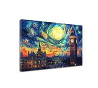 Diamond Painting London Diamond Art Starry Sky Kits Adults, DIY 5D Round Full Drill Crafts for Kids Beginner, Crystal Cross Stitch Gem Art Canvas Painting Kits for Home Wall Decor Gifts 60x90cm N6-505