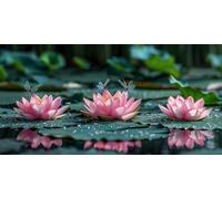 Diamond Painting Lotus Diamond Art Kits Adults, 4x8inch Mini Dimond Art Dew Gem Arts and Crafts Paintings, DIY Full Drill Crystal Rhinestone Mosaic Kits with Accessories, Home Decor Gifts J2-2652