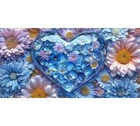 Diamond Painting Love Large Diamond Art Kits for Adults Flower, 5D Crystal Rhinestone Embroidery Pictures, Sequin Gem Art Crafts for Adults, Christmas Home Wall Craft Decoration 180x90 cm c-5449