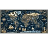 Diamond Painting Map, World Diamond Art, Gem Painting Full Drill Crystal Art Kits and Crafts, Embroidery Cross Stitch Canvas Painting by Numbers for Kid and Adults, Home Decoration 35x70cm sH-98