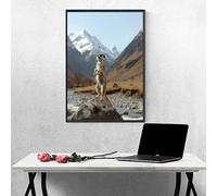 Diamond Painting Meerkat Diamond Art Kits Adults, Mountain 5D DIY Full Drill Crystal Art Kits for Adults Beginners, Cross Stitch Embroidery Crafts Pictures, for Home Wall Decor, Gifts 12x16in PJY9 O-7