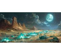 Diamond Painting Moon Diamond Art Kits Adults, 32x64inch Large Dimond Art Landscape Gem Arts and Crafts Paintings, DIY Full Drill Crystal Rhinestone Mosaic Kits with Accessories, Home Decor J2-1958