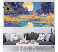 Diamond Painting Moon Diamond Art Kits Adults Forest,5D Full Drill Crystal Embroidery Cross Stitch Canvas Gem Art Crafts,DIY Paint by Numbers for Children,Home Decoration Gifts for Men 8x16in CN-1107