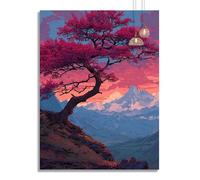 Diamond Painting Mountain Diamond Art for Kids Welcoming Pine Full Gem Crystal Art DIY 5D Cross Stitch Canvas Mosaic Crafts Picture 8 Year Old Gifts for Girls Beginners, Home Decoration 50x70cm z109f