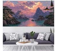 Diamond Painting Mountain Diamond Art Kits Adults Landscape,5D Full Drill Crystal Embroidery Cross Stitch Canvas Gem Art Crafts,DIY Paint by Numbers for Children,Home Decor Gift Men 22x48in CQ-385