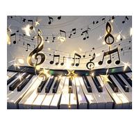 Diamond Painting Music Notes Piano Keyboard 5D Diamond Art DIY Kits Full Round Drill Beads by Number Mosaic Embroidery Arts and Crafts for Living Room Home Wall Decor 12x16 inch / 30x40cm