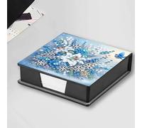 Diamond Painting Note Box, Practical Gift DIY Note Holder can Hold 150 Sheets of Paper, Suitable for Dormitory or Desk Ornaments Decoration(White Lily)