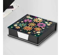 Diamond Painting Note Box, Practical Gift DIY Note Holder can Hold 150 Sheets of Paper, Suitable for Dormitory or Desk Ornaments Decoration(Colorful Wildflowers)