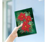 Diamond Painting Notebook A5 Blank Diamond Painting Kids Notebooks Gem Art Notebook Secret Diary Girls Sketchbook for Adults Gifts for Girls Poppy Sketchbook Writing A5 Notebook Journal