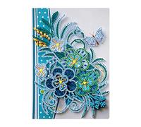 Diamond Painting Notebook A5 Diamond Painting Journal Book Diamond Craft Set Adult Flowers Blue Secret Diary Girls Sketchbook A5 Painting by Numbers Kids Leisure Book Crystal Art Notebooks for Adults