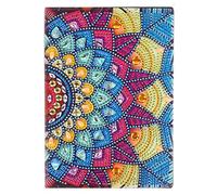 Diamond Painting Notebooks Blank A5 Writing Journal Notebook with DIY Mandala 5D Diamond Painting Leather Cover 50 Plain Pages Daily Sketchbook Diary Kids Birthday Gifts 50 Sheets 120 Pages