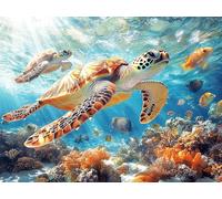 Diamond Painting Ocean Diamond Art Animal, Square Full Drill Gem Art Craft Kits for Kids Beginners, 5D Rhinestone Embroidery Arts and Crafts for Adults Mosaic Kit for Home Wall Decor 32x48inch,Model42