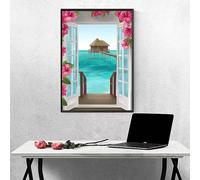Diamond Painting Ocean Diamond Art Kits Adults, Flower 5D DIY Full Drill Crystal Art Kits for Beginners, Cross Stitch Embroidery Crafts Pictures, for Home Wall Decor, Gifts (24×31 inch) PJY3 5-Z