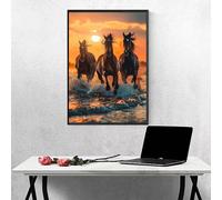 Diamond Painting Ocean Diamond Art Kits Adults, Horse 5D DIY Full Drill Crystal Art Kits for Adults Beginners, Cross Stitch Embroidery Crafts Pictures, for Home Wall Decor, Gifts (24×31 inch) PJY9 0-9