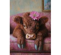 Diamond Painting Ox, Diamond Art Kits Adults, Animal 5D Full Square Drill Crystal Art Gem Painting by Numbers, DIY Embroidery Crafts for Adults Beginners Kits, for Home Wall Decor Gifts 40X50cm Q-96