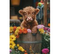 Diamond Painting Ox, Diamond Art Kits Adults, Flower 5D Full Square Drill Crystal Art Gem Painting by Numbers, DIY Embroidery Crafts for Adults Beginners Kits, for Home Wall Decor Gifts 40X50cm R-40