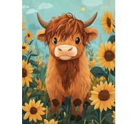 Diamond Painting Ox, Diamond Art Kits Adults, Sunflower 5D Full Square Drill Crystal Art Gem Painting by Numbers, DIY Embroidery Crafts for Adults Beginners Kits, for Home Wall Decor 40X50cm Q-94