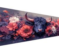 Diamond Painting Ox,Flowers Diamond Art Kits For Adults Kids Diy Full Round Drill Crystal Arts And Crafts For Adults,5D Dimond Art Embroidery Paint By Numbers Room Decor Women Gifts 40x80cm Q1-209