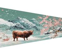 Diamond Painting Ox,Snow Diamond Art Kits For Adults Kids Diy Full Round Drill Crystal Arts And Crafts For Adults,5D Dimond Art Embroidery Paint By Numbers For Room Decor Women Gifts 40x80cm Q1-137