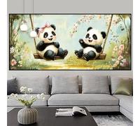 Diamond Painting Panda Diamond Art Kits for Adults Cartoon Large Crystal Art Kits 40x120cm DIY 5D Full Gem Adults Crafts Rhinestone Mosaic Embroidery Cross Stitch Canvas Painting for Home Decor z436f